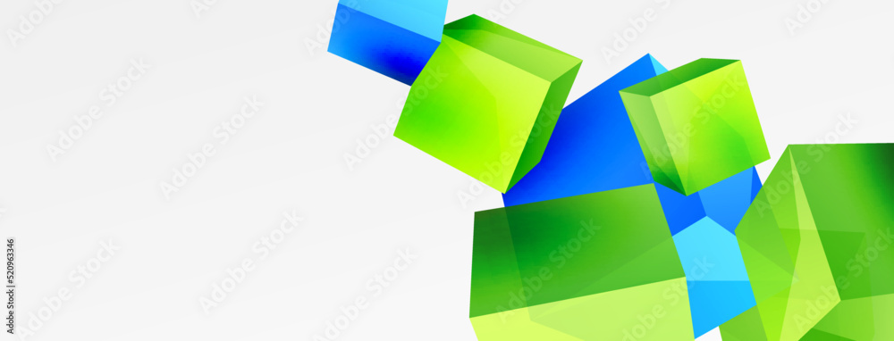 3d vector abstract background. Flying cubes composition. Trendy techno business template for wallpaper, banner, background or landing 3d vector abstract background. Flying cubes composition. Trendy techno business template for wallpaper, banner, background or landing