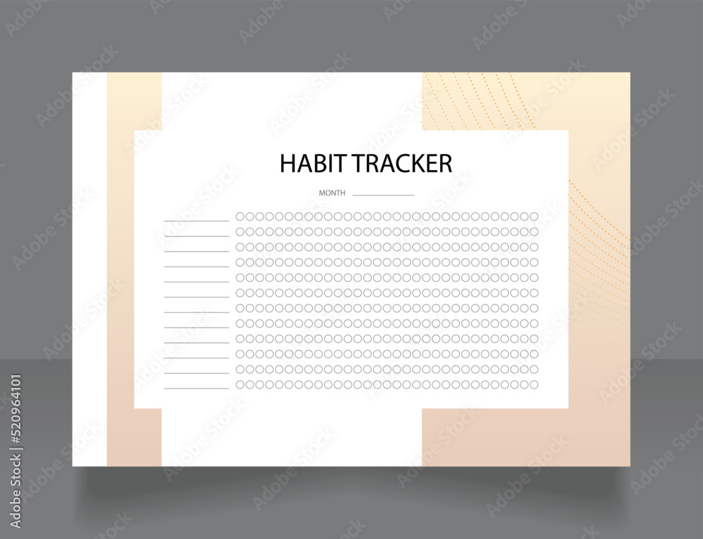 Behavioral habit tracker worksheet design template. Printable goal ...
