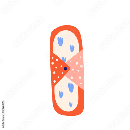 Female regular menstrual pad, cycle concept. Women period, menstruation, premenstrual syndrome, uterus. Hand draw vector illustrations.