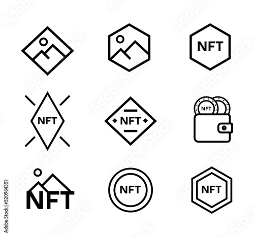 NFT set of icons for web design