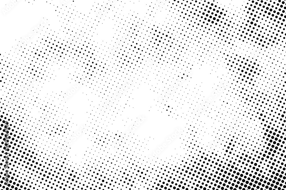 Vector black halftone texture. dots pattern on white background.