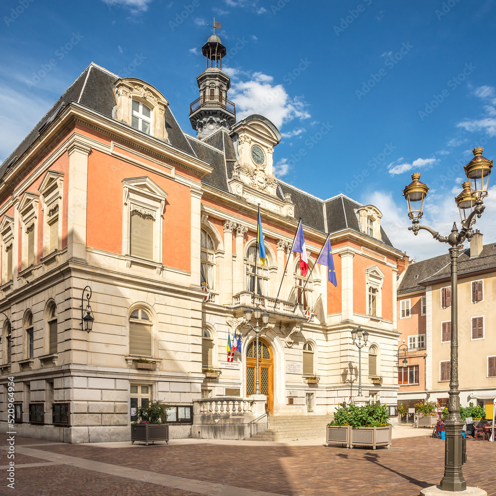View at the Building of City hall of Chambery - France