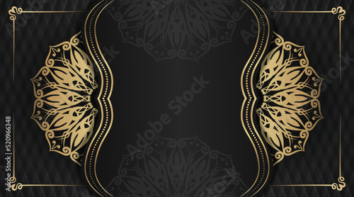 luxury background  with mandala decoration  black and gold