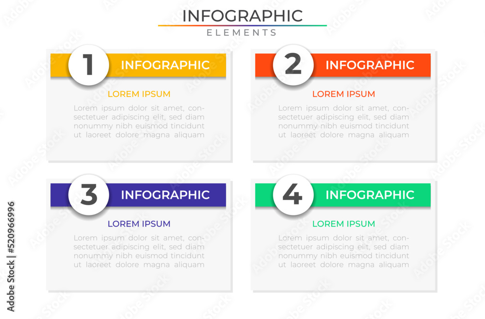 Four process infographic elements concept design vector with icons. Business workflow network project template for presentation and report. Four process infographic elements concept design vector with icons. Business workflow network project template for presentation and report.