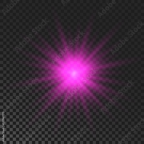 Purple glowing sparkling star