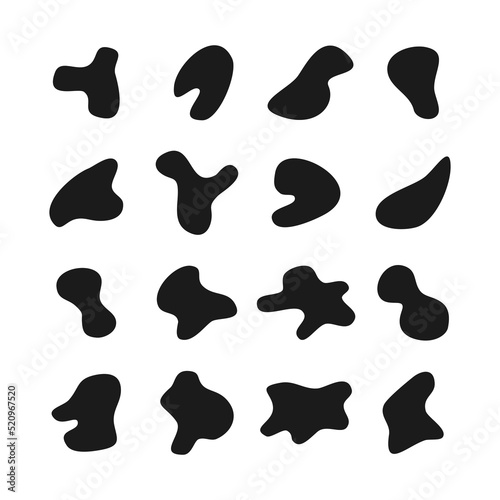 Black liquid blob shapes