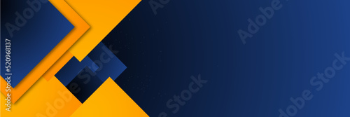 High contrast blue and orange glossy stripes. Abstract tech graphic banner design. Vector corporate background