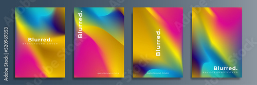 Set of abstract organic curved wave shape on dark colors background for Brochure, Flyer, Poster, leaflet, Annual report, Book cover, Graphic Design Layout template, A4 size