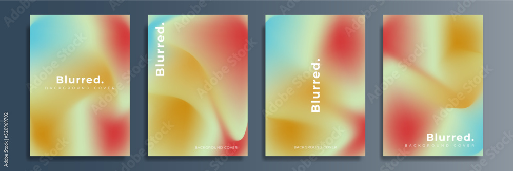 Bundle set of bright vector colorful watercolor background for poster or brochure cover design