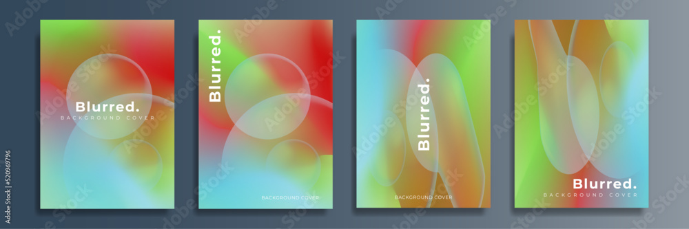 Bundle set of bright vector colorful watercolor background for poster or brochure cover design