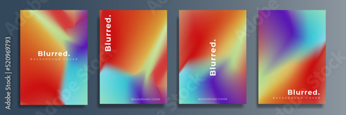 Bundle set of bright vector colorful watercolor background for poster or brochure cover design