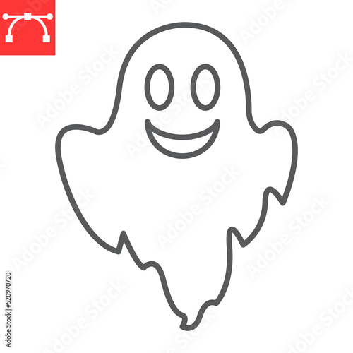 Ghost line icon, halloween and scary, ghost vector icon, vector graphics, editable stroke outline sign, eps 10.