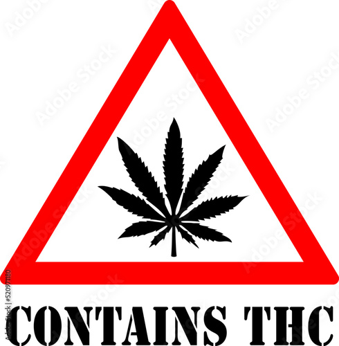Obraz na płótnie Contains thc vector caution sign w salonie