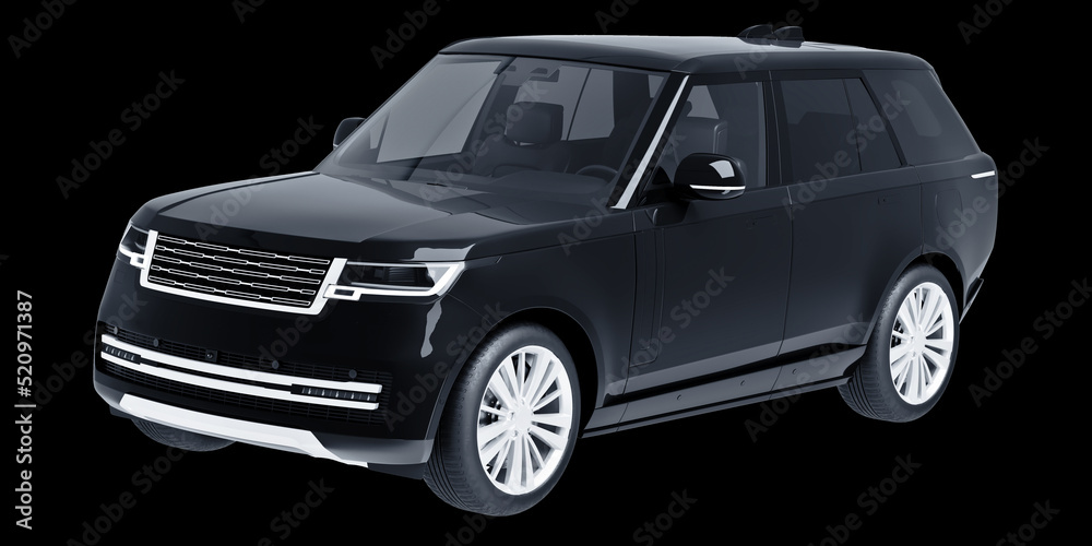 black SUV isolated on back background 3d model