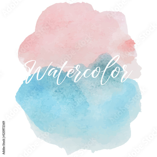 Vector illustration of abstract watercolor splash background in pink, blue tones