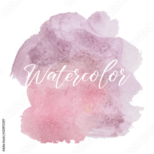 Vector illustration of abstract watercolor splash background in pink, violet tones