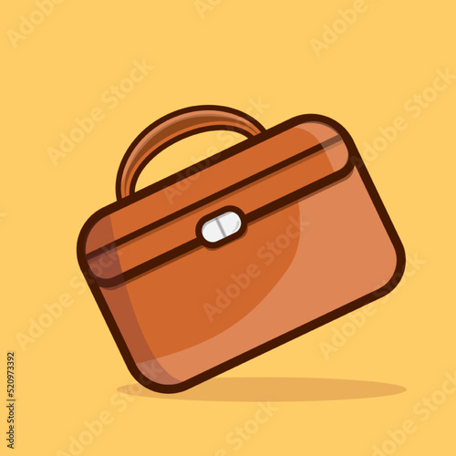 Business suitcase cartoon vector icon illustration. business object icon concept isolated premium vector

