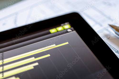 Reading Business Market Flow on a Digital Tablet