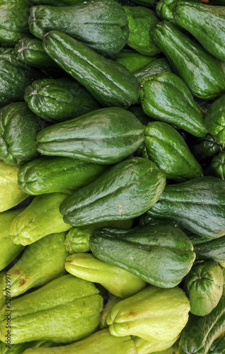 fresh chayote sold at street fair