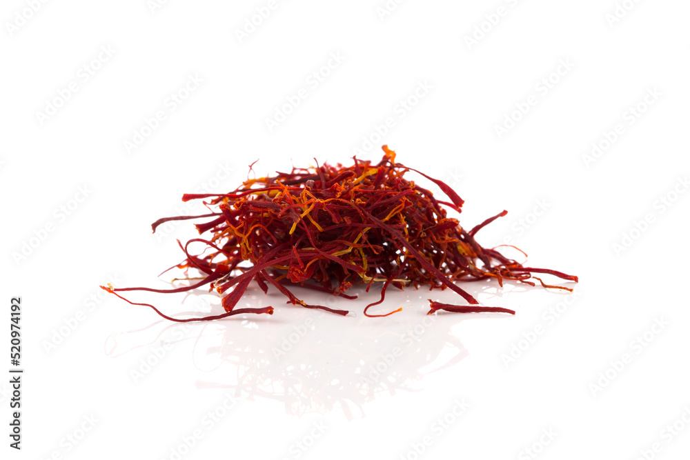 Naklejka premium Dried saffron spice isolated