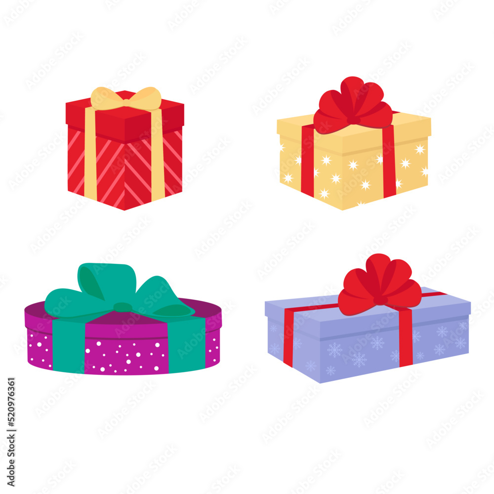 Gift set with patterns. Vector illustration Gift set with patterns. Vector illustration