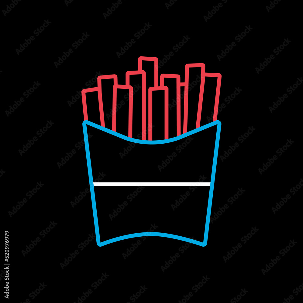 French fries vector icon. Fast food sign