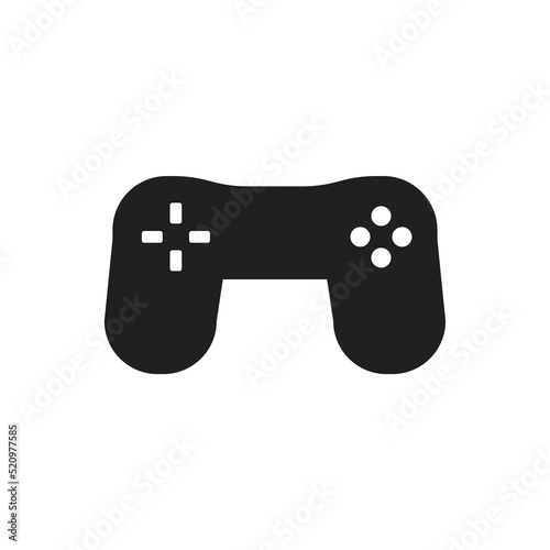 Simple modern black gamepad icon on white background.