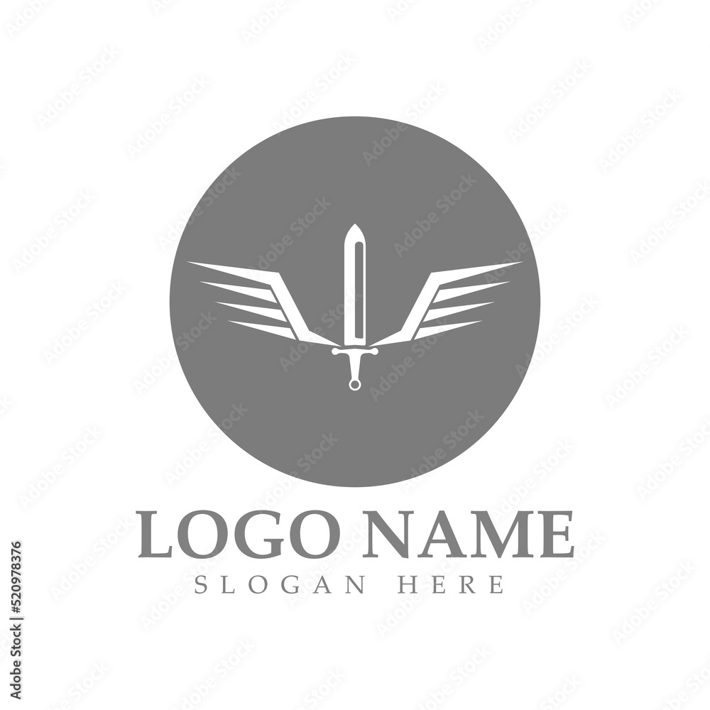 The winged sword with shield vector icon illustration design vector. The winged sword with shield vector icon illustration design vector.