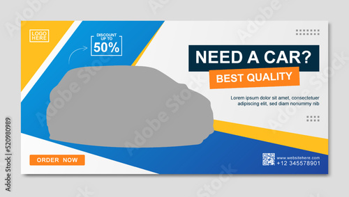 car rental banner modern web banner template