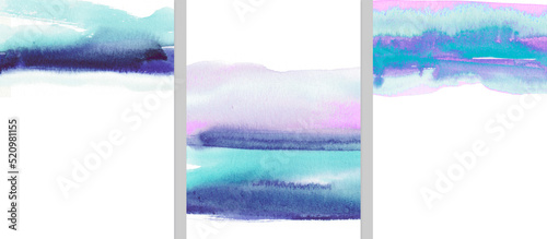 Abstract hand painted watercolor painting, modern pastel coloured paint, watercolour illustration isolated on white. Fun and creative colourful background for greeting cards, banners and social media