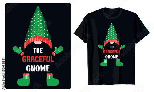 Christmas Gnome Costume Matching Family T-Shirt Design photo