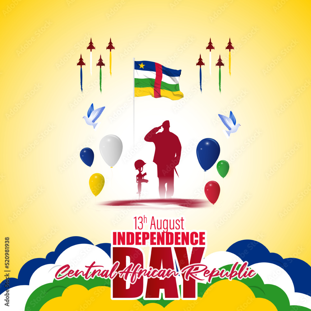 Fototapeta premium Vector illustration for Central African Republic Independence Day