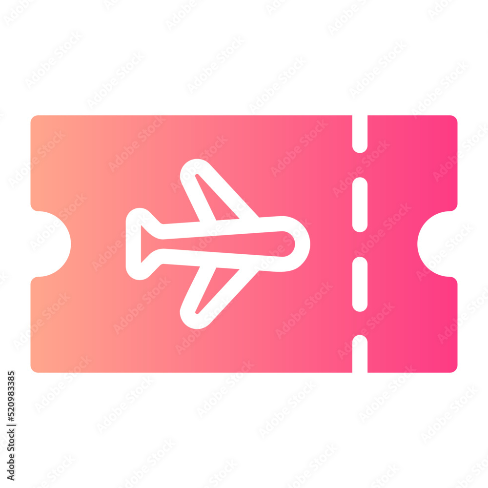 airplane ticket gradient icon