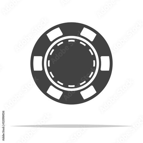 Poker chip icon transparent vector isolated