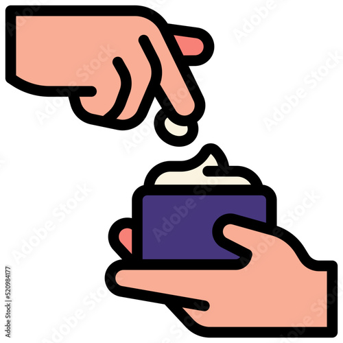 cream filled outline icon