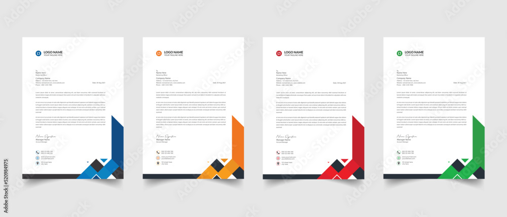 professional business letterhead template in a4 size. modern informative newsletter magazine poster template 