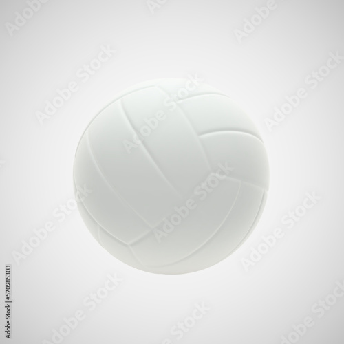 Realistic 3D volleyball ball on light background. Equipment for team game and sports training. White leather ball for beach volleyball. Healthy lifestyle and sports activity EPS 10 vector illustration © Maksim Kabakou