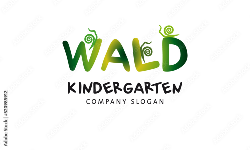 Fototapeta premium Logo Waldkindergarten mit Schnecken, Projekte, Natur erleben mit Kindern