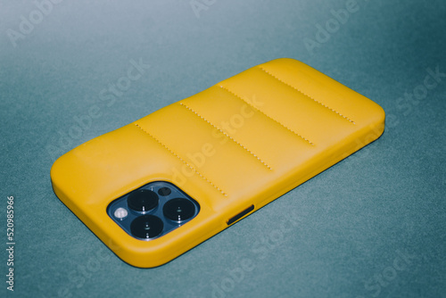 Yellow puffer case.  photo