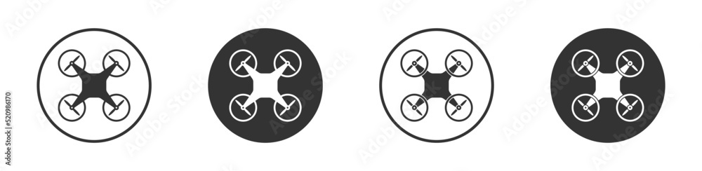 Drone icon. Flying camera. Quadcopter icon. Vector illustration.
