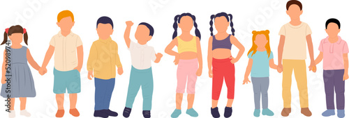 kids in flat style, isolated, vector