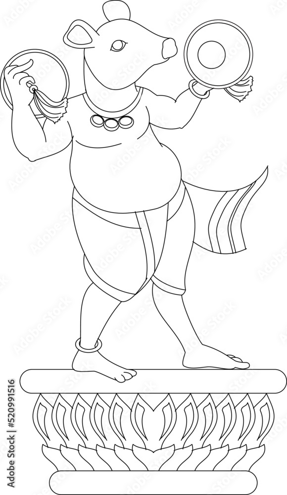 'Swagat' means in Hindi Marathi. 'Mushak' or lord Gajanana vehicle, rat. lord