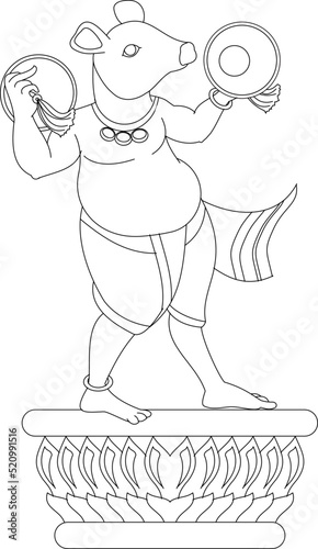 'Swagat' means welcome in Hindi Marathi. 'Mushak' or lord Gajanana vehicle, rat. welcoming lord Ganesha on Ganesh festival, one of India's biggest festival