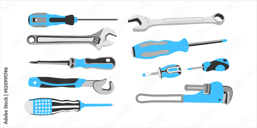 Set of mechanic or handy tools vector