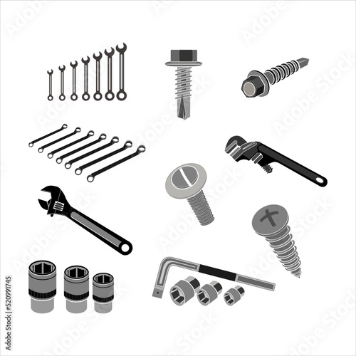 Handy tools vector silhouette design element