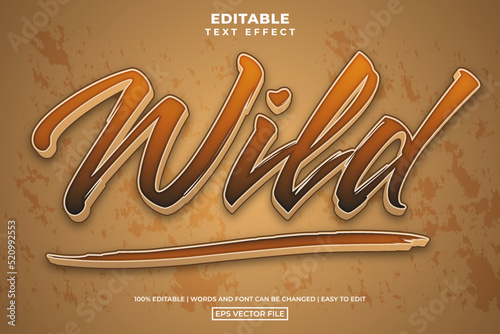 3d wild text, editable text effect template