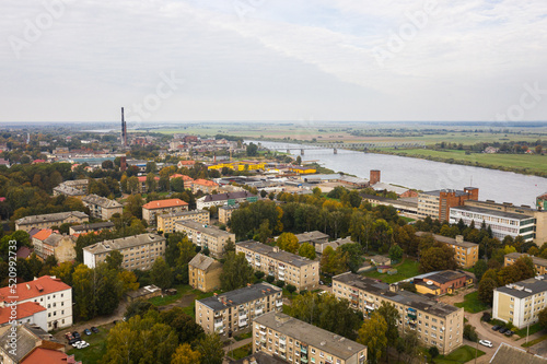 Aerial view of the Sovetsk town in Kaliningrad region, Russia © castenoid