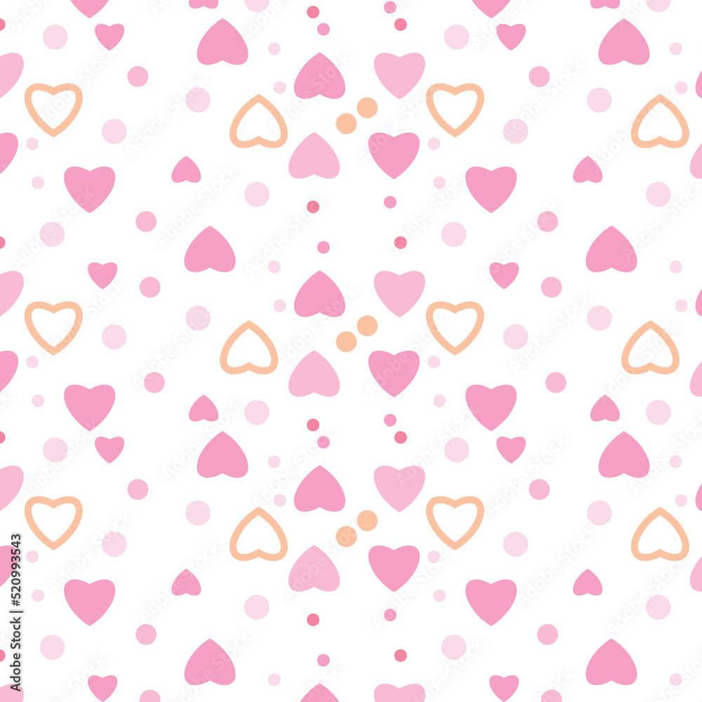 Love shape pattern vector for book cover or wallpaper. Valentine's day pattern texture for bed sheet and wrapping paper. Repeating pattern design with abstract love shape vector.