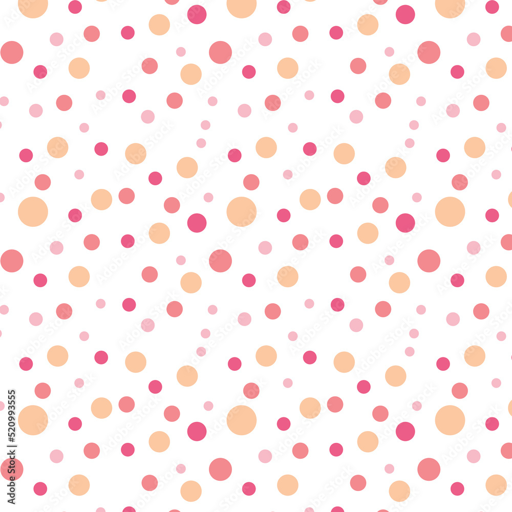 Abstract dot shape pattern design for bed sheets and book covers. Endless pattern texture decoration with colorful dots for wallpaper. Cute love pattern texture for background.