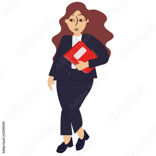 Girl in a business suit with a folder